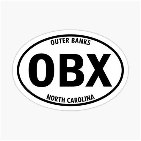 Obx Outer Banks North Carolina Oval Travel Sticker Sticker For