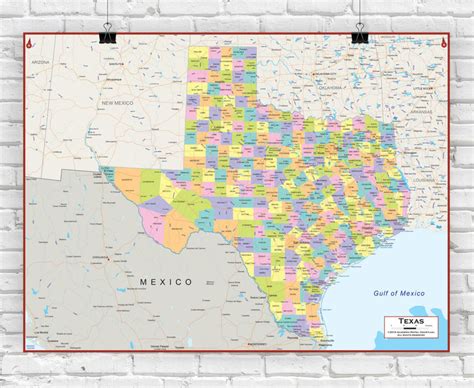Texas State Wall Maps World Maps Online