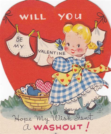 Vintage Valentines Day Card Unused 1940s 018