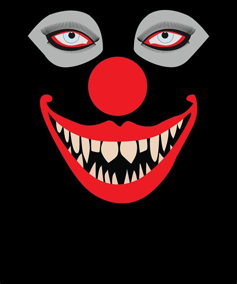 Halloween Evil Clown Face Drawing By Kanig Designs Pixels