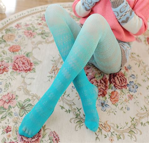 2019 Harajuku Womens Candy Colors Gradient Tights Opaque Seamless Stockings Tight Pantyhose