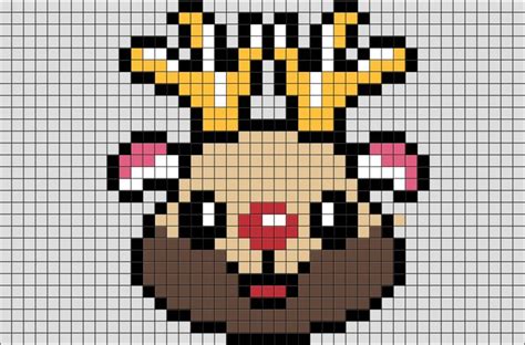 Rudolph The Red Nosed Reindeer Pixel Art Pixel Art Pixel Art Pattern
