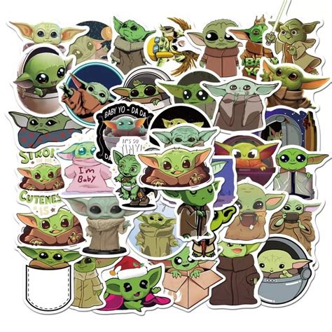 50 Pcs Baby Yoda Sticker Pack Mandalorian Stickers Baby Yoda Etsy
