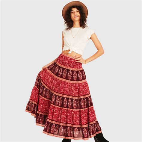 Floral Print Boho Skirt Women Summer 2018 Maxi Skirts Casual Beach Long