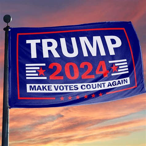 trump 2024 make votes count again flag 4x6 outdoor double sided for flagpole 2024