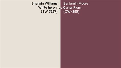 Sherwin Williams White Heron Sw 7627 Vs Benjamin Moore Carter Plum