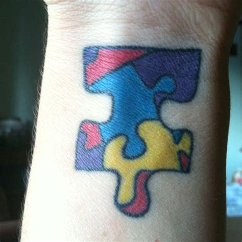 In addition, it represents autism as it's the main symbol for the disorder. "Autism puzzle piece tattoo | Up and coming tattoo ...