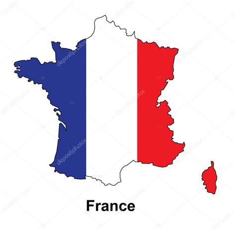 France Map With Flag Inside France Map Vector Map Vector Stock Vector