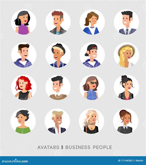 Human Avatars Icons Pack Cartoon Vector 157157925
