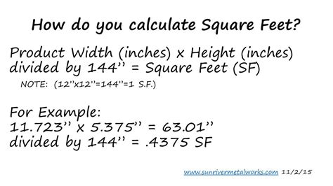 Square Feet How To Calculate Sunriver Metal Works