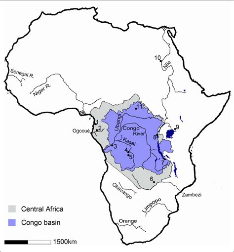 Congo River Basin Rainforest Map