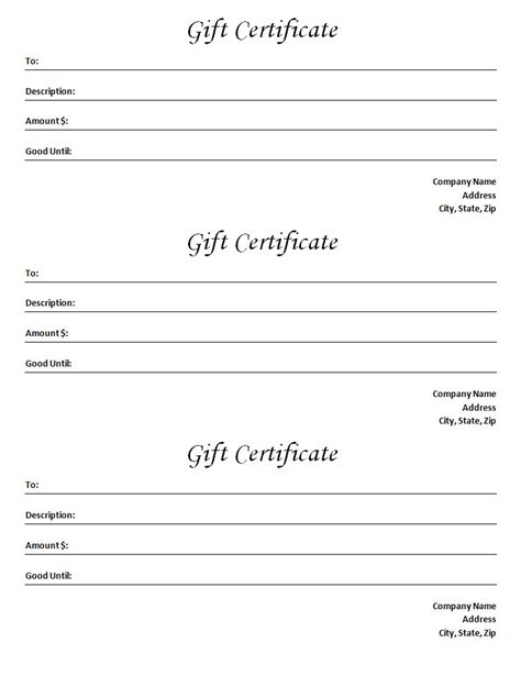 Word Document Gift Certificate Template Doctemplates
