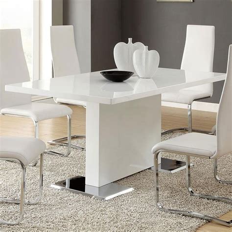 Modern White Dining Table Coaster Furniture Furniturepick