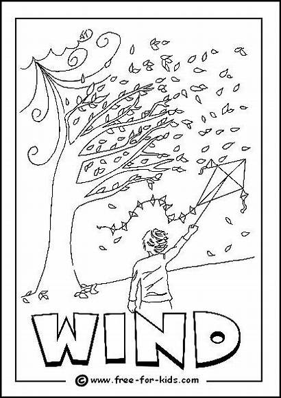 Colouring Windy Weather Pages Coloring Printable Children