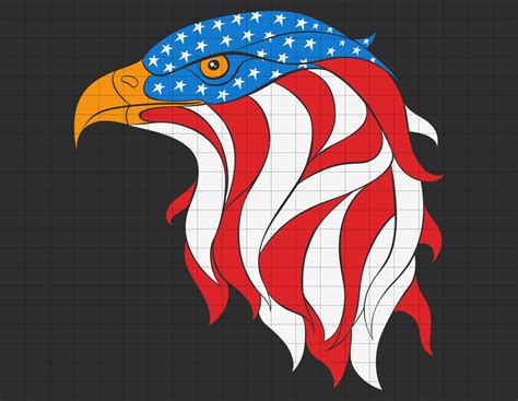 usa eagle head american flag svg vector svg etsy