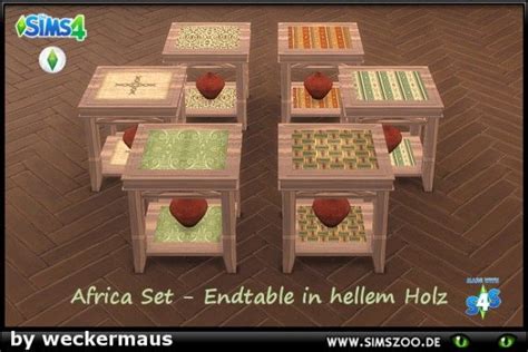 Blackys Sims 4 Zoo Africaset Recolors Endtable By Weckermaus • Sims 4