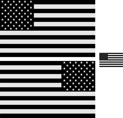 5 American Flag 3m Reflective Blackwhite Stickers X3 Decal Standard