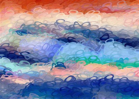 Misty Mountain Bubbles Abstract Digital Art By Dee Flouton Fine Art