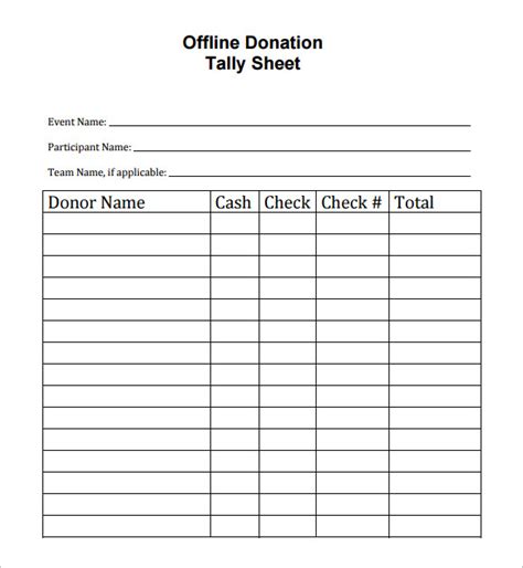 10 Sample Donation Sheets Sample Templates