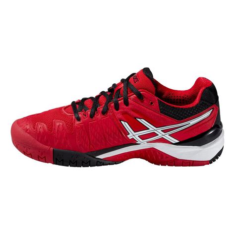 Asics Mens Gel Resolution 6 Tennis Shoes Fiery Red