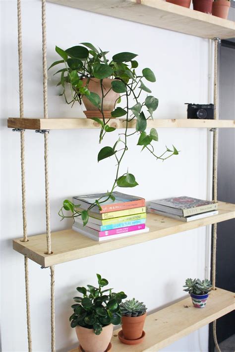 Diy Hanging Rope Shelves A Pair And A Spare