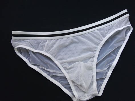 White Mesh Briefs Mens Brief Mens Underwear See Through Etsy