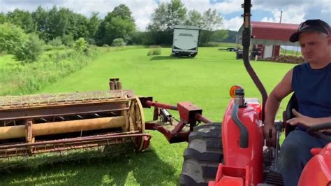 Cutting Hay With A Mx 5200 Kubota And A New Holland Hay Bind Youtube