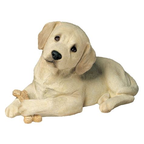 Labrador Retriever Pup Sculpture Color Yellow Crafted From Marble