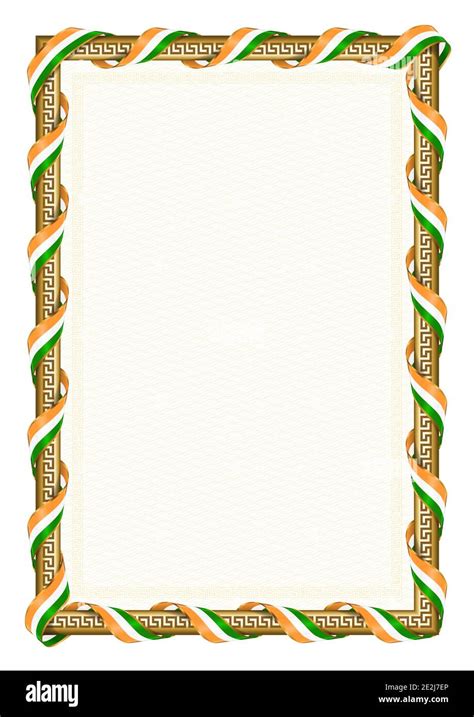 Vertical Frame And Border With India Flag Template Elements For Your