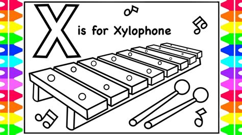 Alphabet Coloring Page X Is For Xylophone Xylophone Coloring For