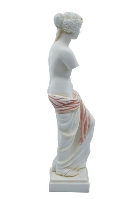 Aphrodite Of Milos Venus De Milo Greek Alabaster Statue With Pink Color And Golden Details