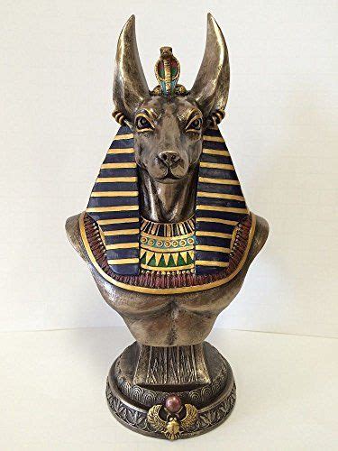 veronese design ancient egyptian jackal god anubis bronze finished bust statue ancient egypt