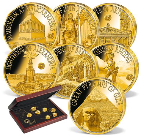 7 Wonders Of The Ancient World Gold Coin Set Other Countries