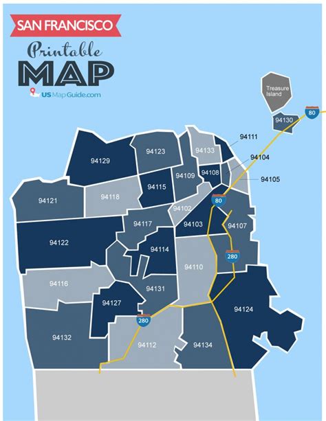 San Francisco Ca Zip Code Map Updated 2022