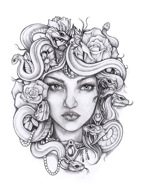 Épinglé Par Vivienne Nightingale Sur Medusa Tatto Tatouages De La Mythologie Méduse Dessin
