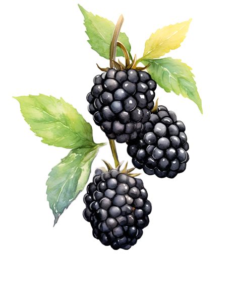 Blackberries Watercolor Clipart 24284367 Png