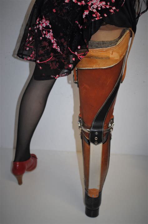 Leather And Steel Pegleg In 2021 Leather Women Women Amputee Model