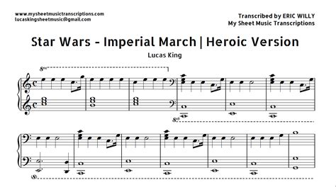 Free downloadable sheet music pdf available at htt. Imperial March (Star Wars) - Lucas King sheet music (.pdf) • My Sheet Music Transcriptions