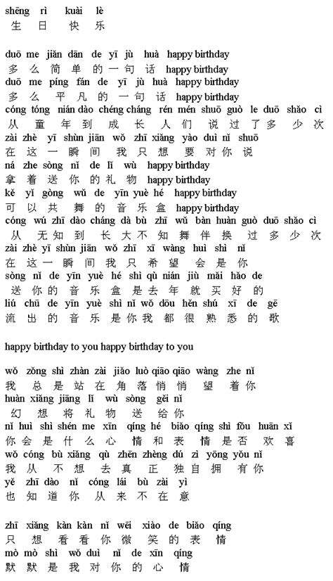 Topik Zhu Ni Sheng Ri Kuai Le Lyrics Populer