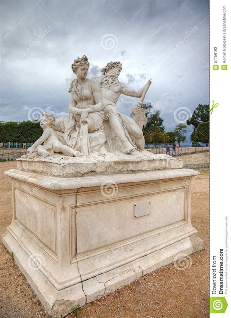 Paris France Statue La Seine Et La Marne French Classical Marble Mythology Parisian Masterpiece