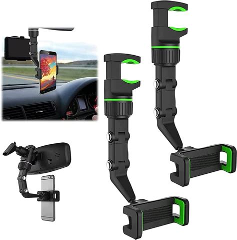 Rearview Mirror Car Phone Holder 360 Degrees Car Rearview Mirror Mount