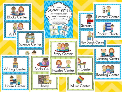 32 Center Signs For Preschool Prek And Kindergarten Classrooms