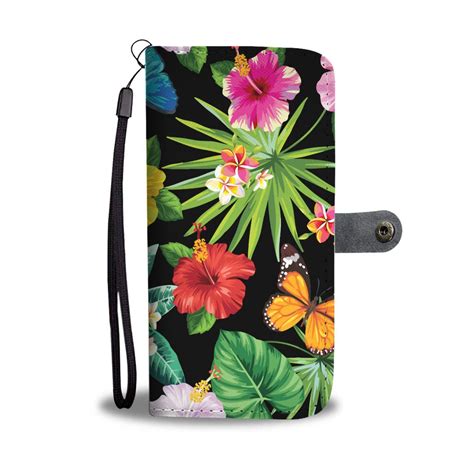 Hibiscus Plumeria Hawaiian Flowers Wallet Phone Case Jorjune