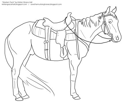 Horse With Saddle Coloring Pages Sketch Coloring Page