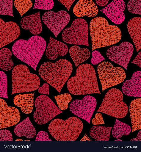 Love Theme Seamless Background Hearts Seamless Vector Image