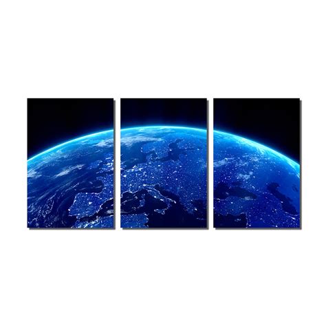 Blue Earth From Space At Night Canvas Quest Touch