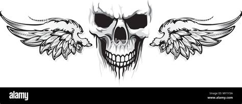 Skulls Wings Tattoo Stock Vector Image And Art Alamy