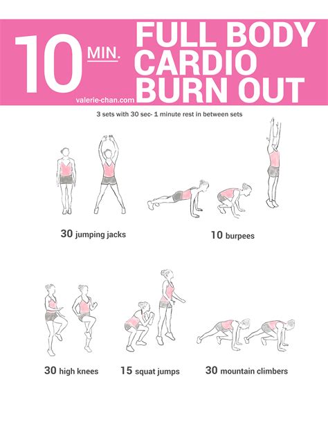 10 Min Full Body Cardio Burn Out Cardio Workout At Home Full Body