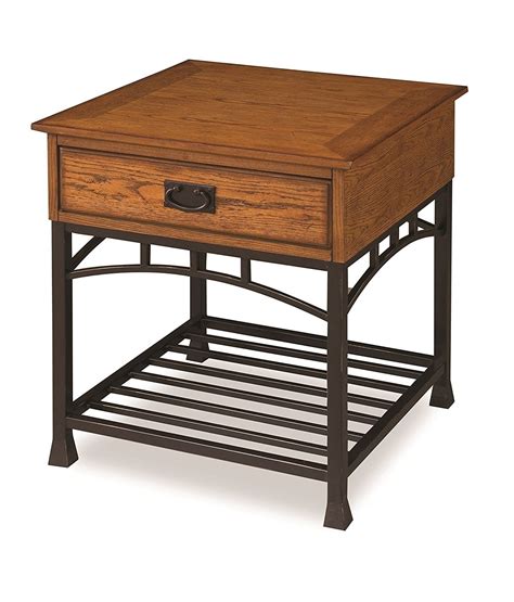 Home Style 5050 20 Modern Craftsman End Table Distressed Oak Finish