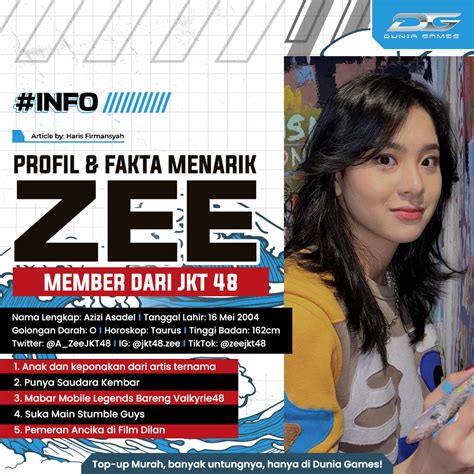 Profil Dan Biodata Zee Jkt48 Serta Faktanya Pemeran Ancika Di Film